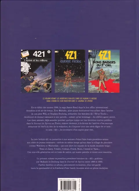 Verso de l'album 421 L'Intégrale 1