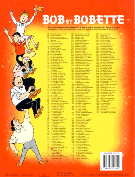 Verso de l'album Bob et Bobette Tome 269 Strictement Stuyvesant