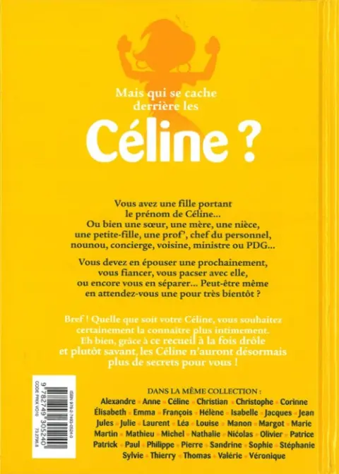 Verso de l'album L'Encyclopédie des prénoms en BD Tome 40 Céline