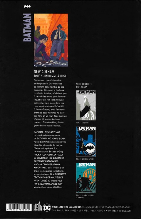 Verso de l'album Batman : New Gotham Tome 2 Un homme à terre