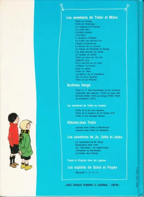 Verso de l'album Quick et Flupke - Gamins de Bruxelles Recueil 4