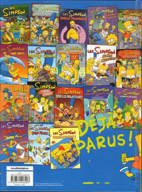 Verso de l'album Les Simpson Tome 19 Incontrôlable