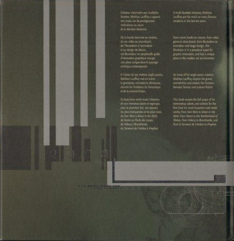 Verso de l'album Proto 2003 Les univers de Mathieu Lauffray