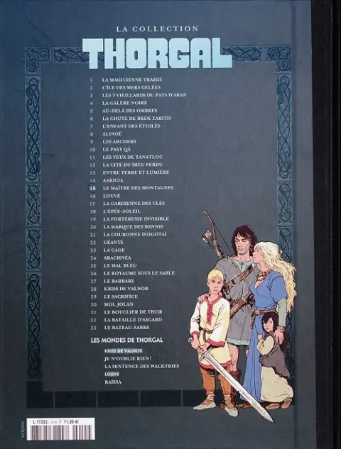 Verso de l'album Thorgal La collection Tome 15 Le maitre des montagnes