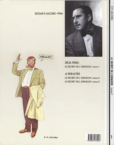 Verso de l'album Blake et Mortimer Tome 1 Le Secret de l'Espadon