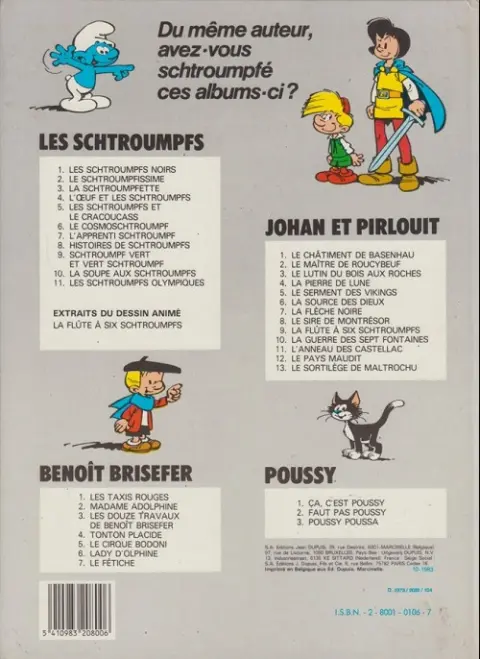Verso de l'album Johan et Pirlouit Tome 12 Le pays maudit