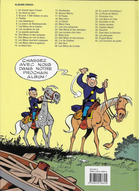 Verso de l'album Les Tuniques Bleues Tome 3 Et pour quinze cents dollars en plus