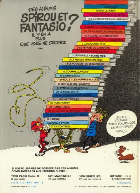 Verso de l'album Spirou et Fantasio Tome 15 Z comme Zorglub