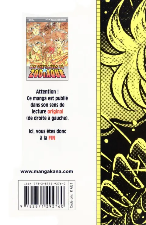 Verso de l'album Saint Seiya - Les Chevaliers du Zodiaque 28 Hadès