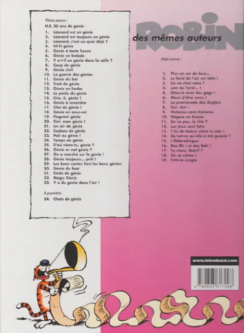 Verso de l'album Léonard Tome 11 Génie du Bal