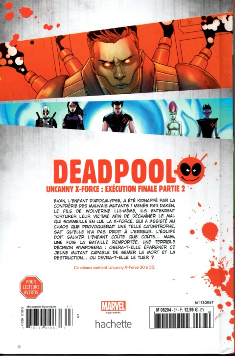 Verso de l'album Deadpool - La collection qui tue Tome 67 Uncanny X-Force : Exécution finale partie 2