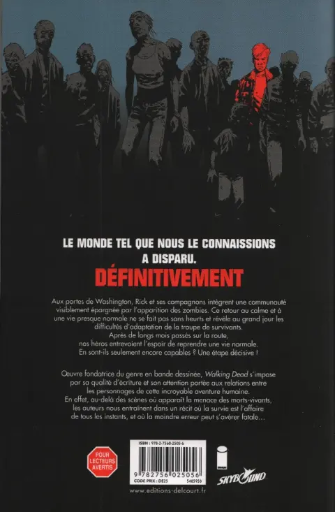 Verso de l'album Walking Dead Tome 13 Point de non-retour