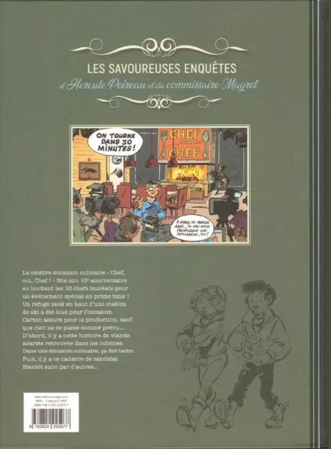 Verso de l'album Les savoureuses enquêtes d'Hercule Poireau et du commissaire Magret Dix petits chefs