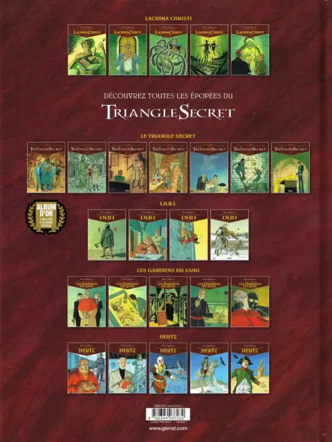 Verso de l'album Le Triangle secret - Lacrima Christi Tome VI Rémission