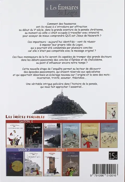 Verso de l'album Les Indices-pensables Tome 9 Les faussaires du logos
