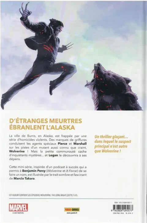 Verso de l'album Wolverine - La longue nuit