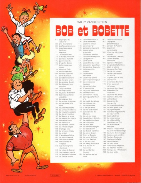 Verso de l'album Bob et Bobette Tome 191 La vallée oubliée