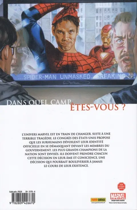 Verso de l'album Civil War Tome 4 Journal de guerre