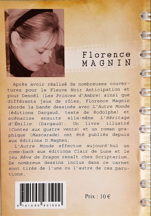 Verso de l'album Carnets de croquis Florence Magnin