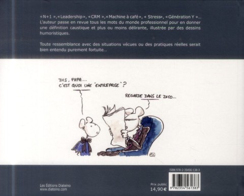 Verso de l'album Petit dictionnaire illustré de l'entreprise