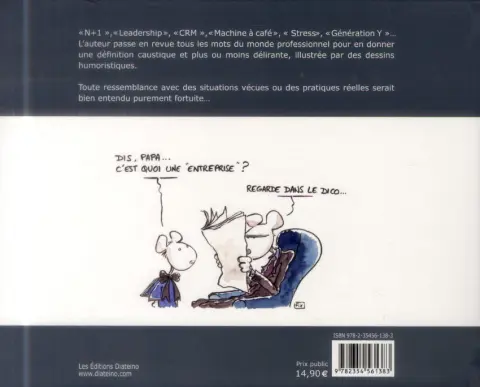 Verso de l'album Petit dictionnaire illustré de l'entreprise