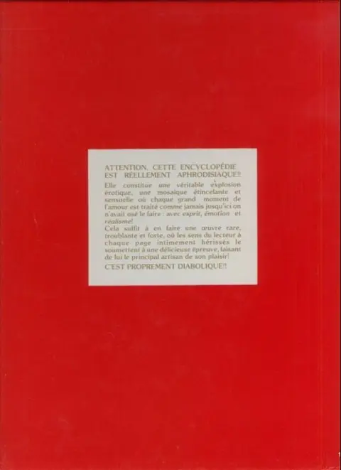 Verso de l'album Encyclopédie Aphrodisiaque Tome 2