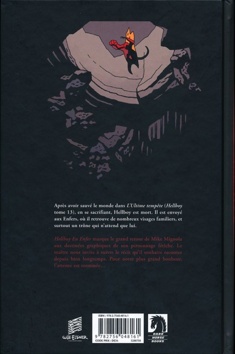 Verso de l'album Hellboy en enfer Tome 1 Secrets de famille