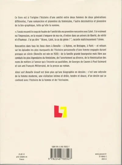Verso de l'album Ainsi soit Benoîte Groult