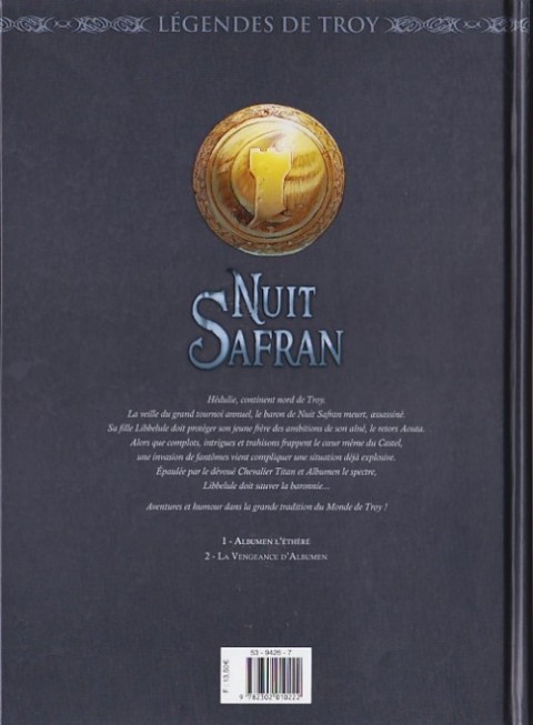 Verso de l'album Nuit Safran Tome 1 Albumen l'éthéré