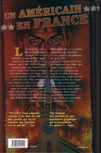 Verso de l'album Preacher Tome 3 Fiers américains