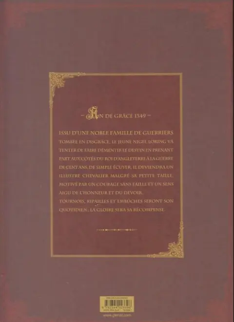 Verso de l'album Sir Nigel Tome 1 Le preu du Pont de Tilford