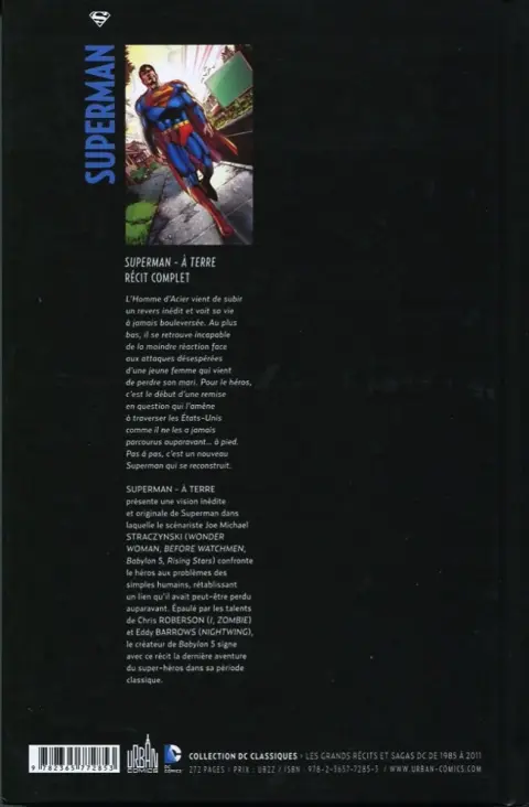 Verso de l'album Superman - À Terre