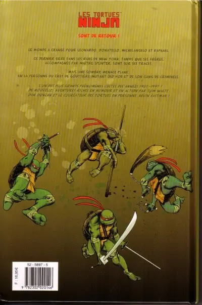 Verso de l'album Les Tortues Ninja Tome 1 Nouveau départ