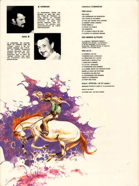 Verso de l'album Comanche Tome 9 Et le diable hurla de joie...