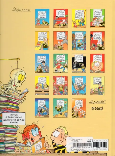 Verso de l'album L'Élève Ducobu Tome 1 Un copieur sachant copier !