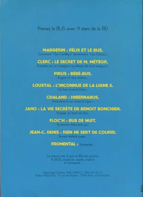 Verso de l'album Félix et le bus STCRA