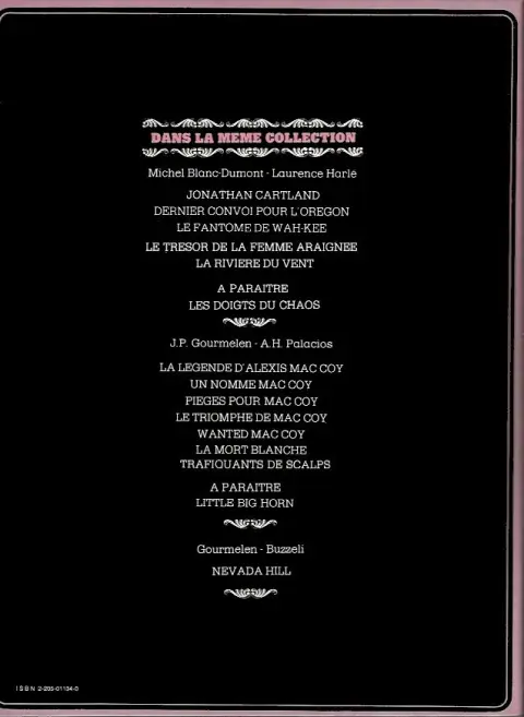 Verso de l'album Jonathan Cartland Tome 3 Le fantôme de Wah-Kee