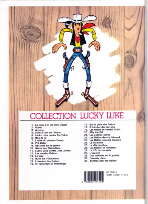 Verso de l'album Lucky Luke Tome 9 Des rails sur la prairie
