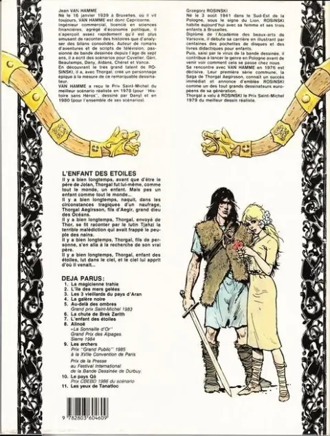 Verso de l'album Thorgal Tome 7 L'enfant des étoiles