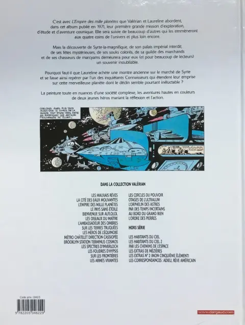 Verso de l'album Valérian Tome 2 L'empire des mille planètes