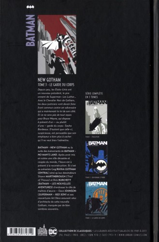 Verso de l'album Batman : New Gotham Tome 3 Le Garde du corps