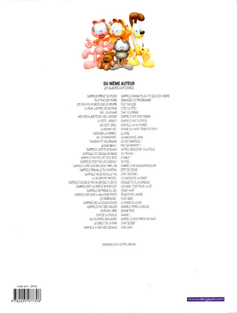 Verso de l'album Garfield Tome 66 Chat-Zam