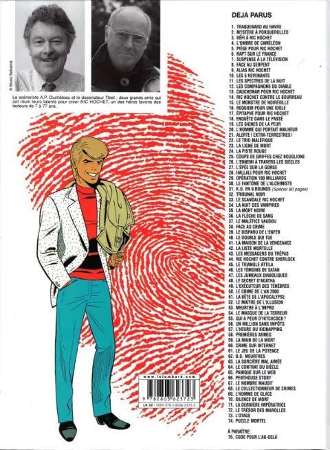 Verso de l'album Ric Hochet Tome 74 Puzzle mortel