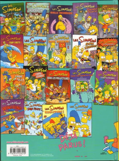 Verso de l'album Les Simpson Tome 20 Dollar$ aux donuts