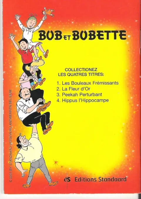 Verso de l'album Bob et Bobette Hippus, l'Hippocampe