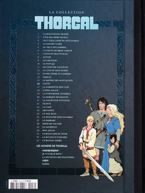Verso de l'album Thorgal La collection Tome 16 Louve
