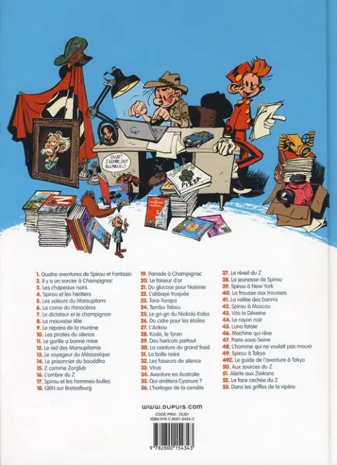 Verso de l'album Spirou et Fantasio Tome 53 Dans les griffes de la Vipère