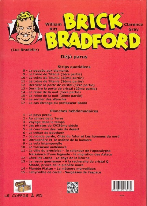 Verso de l'album Brick Bradford Planches hebdomadaires Tome 14 Planète Platter - Le météore merveilleux