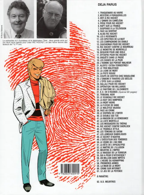 Verso de l'album Ric Hochet Tome 21 Le trio maléfique