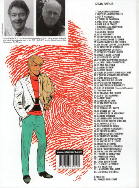 Verso de l'album Ric Hochet Tome 51 La bête de l'apocalypse